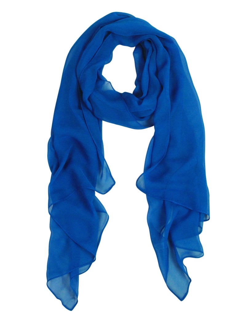 PANTONIGHT Long Chiffon Sheer Scarf For womens (blue 708) - Image 2